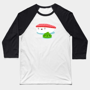 Best Friends Kawaii Sushi Nigiri Illustration for Kids Baseball T-Shirt